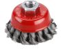EXTOL kartáč hrnkový copánkový, O 65mm, vlnitý drát S 0,5mm, M14x2mm, EXTOL CRAFT (17007)