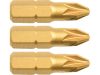 FORTUM-KITO hrot křížový sada 3ks, PZ 2x25mm, S2-Titan. úprava, FORTUM-KITO, hrot křížový sada 3ks, PZ 2x25mm, S2-Titan. úprava,