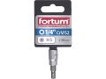 FORTUM hlavice zástrčná imbus, 1/4', HX5, L 38mm, CrV/S2, FORTUM (4701605)