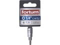 FORTUM hlavice zástrčná TORX, 1/4', TX20, L 37mm, CrV/S2, FORTUM (4701722)