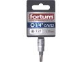 FORTUM hlavice zástrčná TORX, 1/4', TX27, L 37mm, CrV/S2, FORTUM (4701724)