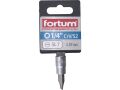 FORTUM hlavice zástrčná šroubovák plochý, 1/4', 7,0mm, L 37mm, CrV/S2, FORTUM (4701802)