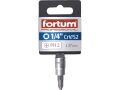 FORTUM hlavice zástrčná šroubovák PH, 1/4', PH2, L 37mm, CrV/S2, FORTUM (4701812)