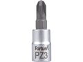FORTUM hlavice zástrčná šroubovák PZ, 1/4', PZ3, L 37mm, CrV/S2, FORTUM (4701823)