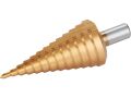 EXTOL vrták stupňovitý, stupňování po 3mm, 13 otvorů, průměr stopky 13mm, délka 107mm, TiN, EXTOL CRAFT (20057)