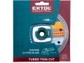 EXTOL kotouč diamantový řezný turbo Thin Cut, 125x22,2mm, suché i mokré řezání, EXTOL INDUSTRIAL (8703042)
