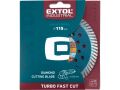 EXTOL kotouč diamantový řezný turbo Fast Cut, 115x22,2mm, suché i mokré řezání, EXTOL INDUSTRIAL (8703051)