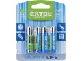 EXTOL baterie zink-chloridové, 4ks, 1,5V AA (LR6), EXTOL LIGHT (42001)