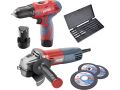 EXTOL sada vrtačka aku 12V a bruska úhlová 125mm v plastovém boxu (8898311)