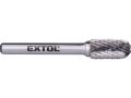 EXTOL fréza karbidová, válcová s kulovým čelem, pr.10x20mm/stopka 6mm,sek střední(double-cut) (8703724)