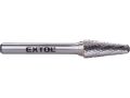 EXTOL fréza karbidová, konická zakulacená (R 2,5mm), pr.10x25mm/stopka 6mm,sek střední(double-cut) (8703784)
