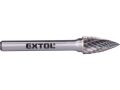 EXTOL fréza karbidová, ostrý oblouk, pr.10x20mm/stopka 6mm,sek střední(double-cut) (8703764)