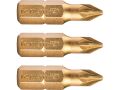 FORTUM-KITO hrot křížový sada 3ks, PZ 1x25mm, S2-Titan. úprava, FORTUM-KITO, hrot křížový sada 3ks, PZ 1x25mm, S2-Titan. úprava,
