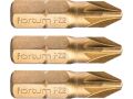 FORTUM-KITO hrot křížový sada 3ks, PZ 2x25mm, S2-Titan. úprava, FORTUM-KITO, hrot křížový sada 3ks, PZ 2x25mm, S2-Titan. úprava,