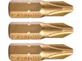 FORTUM-KITO hrot křížový sada 3ks, PH 2x25mm, S2-Titan. úprava, FORTUM-KITO, hrot křížový sada 3ks, PH 2x25mm, S2-Titan. úprava,