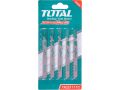 TOTAL Plátky do přímočaré pily, dřevo, 5ks, délka řezací plochy 75mm, HCS (TAC51111C)