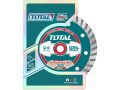 TOTAL Kotouč diamantový řezný, Turbo, suché i mokré řezání, 125x22,2mm (TAC2131253)