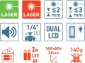 EXTOL přijímač-detektor laser. paprsku, červeného i zeleného (8823390)