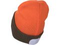 EXTOL čepice s čelovkou 4x45lm, USB nabíjení, fluorescentní oranžová/khaki zelená, oboustranná, univerzální velikost (43460)