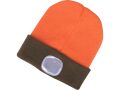 EXTOL čepice s čelovkou 4x45lm, USB nabíjení, fluorescentní oranžová/khaki zelená, oboustranná, univerzální velikost (43460)