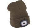 EXTOL čepice s čelovkou 4x45lm, USB nabíjení, fluorescentní oranžová/khaki zelená, oboustranná, univerzální velikost (43460)