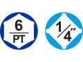 TOTAL Hlavice nástrčné 1/4, industrial (THT1411023)