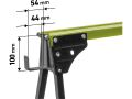 EXTOL koza stavební skládací 1kus, nosnost 450kg, výška 76,5cm (956070)