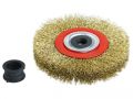 EXTOL kartáč okružní, O 150mm, vlnitý drát S 0,3mm, otvor 32mm, tl. 25mm, adaptéry: 1/2