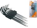 EXTOL klíče TORX, sada 9ks, T10-15-20-25-27-30-40-45-50, vrtané na kratší straně, CrV, EXTOL PREMIUM (6601)