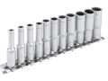 EXTOL hlavice nástrčné prodloužené, MULTI-LOCK, sada 11ks, 1/4