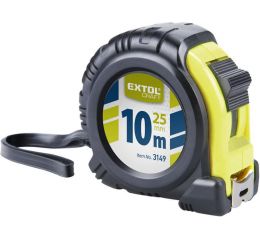 EXTOL metr svinovací, 10m, šířka pásku 25mm, II.tř.př.,pryžový obal, 2xstop, EXTOL CRAFT (3149)