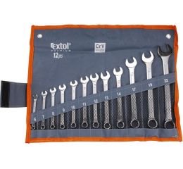 EXTOL klíče otevřené/očkové, sada 12ks, 6-22mm, CrV, EXTOL CRAFT (6333)