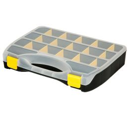 organizér, 19 příhrádek, 368x271x67mm, plastový, s měnitelnou velikostí příhrádek (78853)
