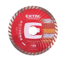 EXTOL kotouč diamantový řezný turbo, 125x22,2mm, suché i mokré řez., EXTOL PREMIUM (108752)