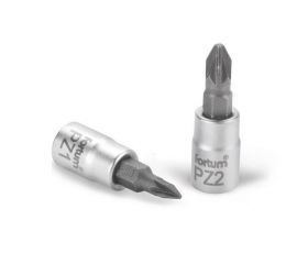 FORTUM hlavice zástrčná šroubovák PZ, 1/4', PZ2, L 37mm, CrV/S2, FORTUM (4701822)