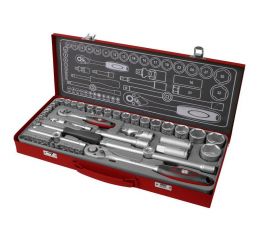 FORTUM sada nástrčných klíčů 50ks, 1/2" & 1/4", 61CrV5, FORTUM (4700002)
