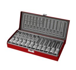 FORTUM sada zástrčných imbusových klíčů 18ks, 1/2" & 1/4", 61CrV5, FORTUM (4700008)