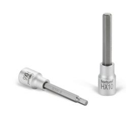 FORTUM hlavice zástrčná prodloužená imbus, 1/2', HX10, L 100mm, CrV/S2, FORTUM (4700630)