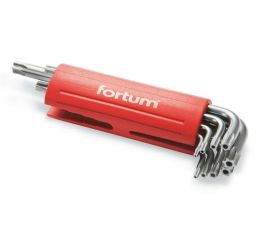 FORTUM L-klíče TORX vrtané, 9ks, T10-15-20-25-27-30-40-45-50, 61CrV5, FORTUM (4710200)
