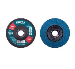 EXTOL kotouč lamelový šikmý, P100, 125mm, sklotextilní podložka, zirkon, EXTOL PREMIUM (8803430)