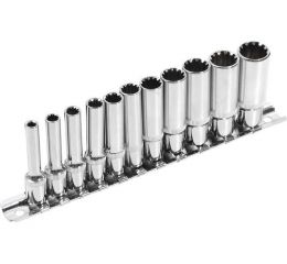 EXTOL klíče nástrč. prodloužené, MULTILOCK, sada 11ks, 1/4", CrV, EXTOL PREMIUM (8818110)