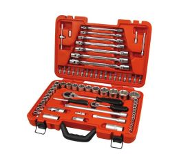 EXTOL klíče nástrčné, sada 72ks, 1/4" ořechy 4-4,5-5-5,5-6-7-8-9-10-11-12-13-14mm, 1/2" ořechy 10-11-12-13-1, CrV, S2, EXTOL PRE