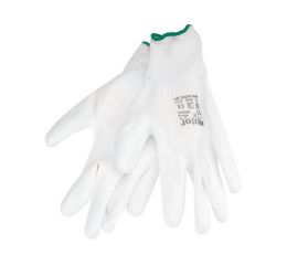 EXTOL rukavice z polyesteru polomáčené v PU, bílé, velikost 9", EXTOL PREMIUM (8856631)