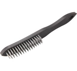 EXTOL kartáč ocelový, 5řadý, plast. rukojeť, 290mm, ocel drát S 0,22mm, 5x15řad, PP rukojeť, PP,ocel, EXTOL CRAFT (1855)