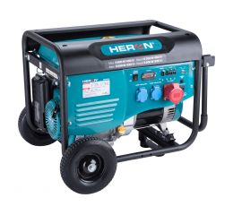 HERON elektrocentrála benzínová 15HP/6,8kW (400V), 5,5kW (230V), podvozek (8896418)