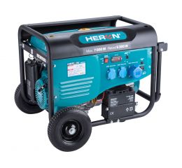 HERON elektrocentrála benzínová 7,0kW/15HP, pro svařování, elektrický start, podvozek (8896421)