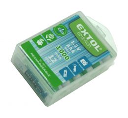 EXTOL baterie nabíjecí, 12ks, AAA (HR03), 1,2V, 1000mAh, NiMh (42062)
