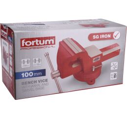 FORTUM svěrák otočný s kovadlinou, 100mm, SG Iron (4752622)