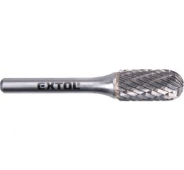 EXTOL fréza karbidová, válcová s kulovým čelem, pr.12x25mm/stopka 6mm,sek střední(double-cut) (8703725)