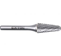 EXTOL fréza karbidová, konická zakulacená (R 3mm), pr.12x28mm/stopka 6mm,sek střední(double-cut) (8703785)